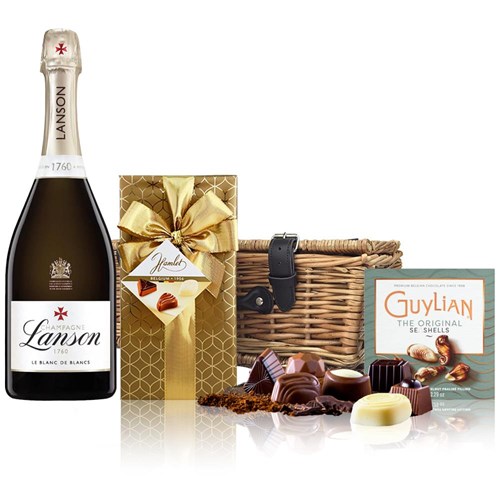 Lanson Le Blanc de Blancs Champagne 75cl And Chocolates Hamper
